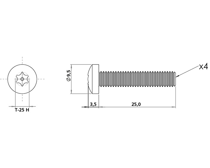 Security screws M5x25