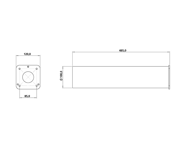 Foundation adapter  ø 108/700 L = 480 mm