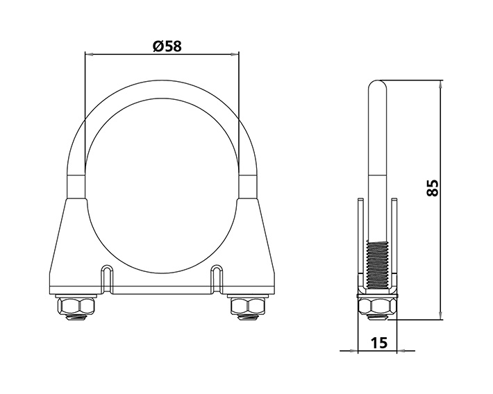  Pipe bracket Sports hall luminaire 58mm Pair