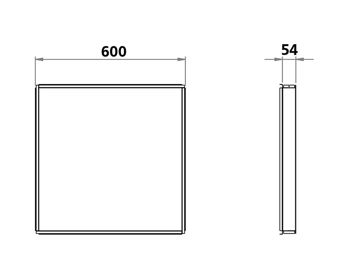 Extra recessed frame (+ 50 mm)