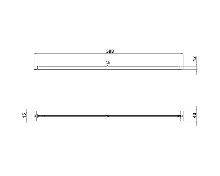 Rails for T-profil 600mm