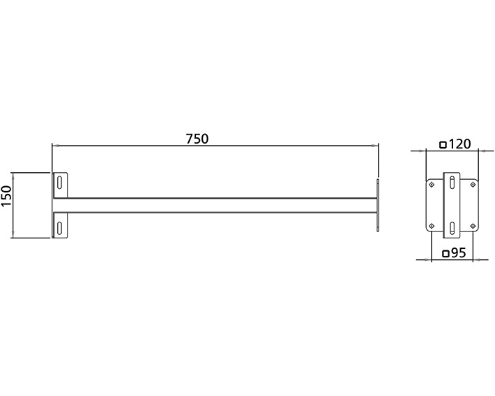 Wall bracket 750 mm