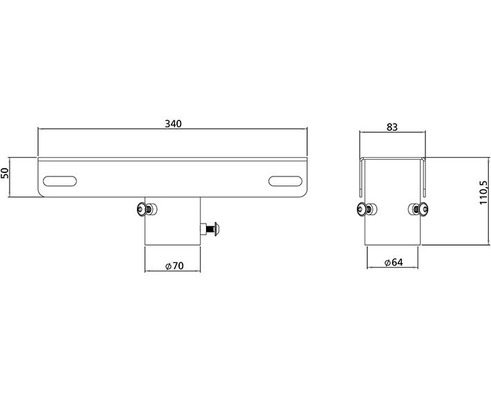 Pole-top adapter  ø 60 mm
